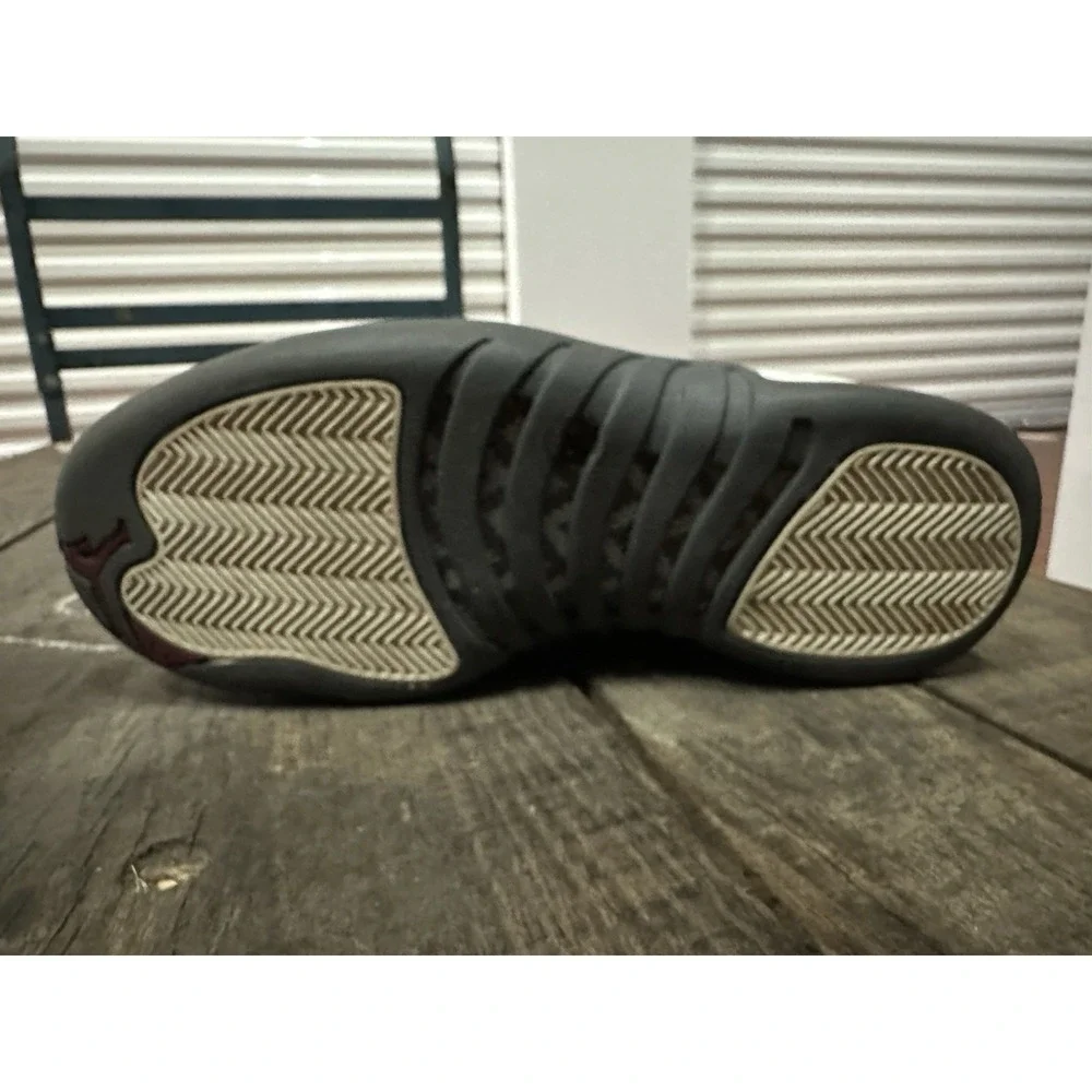 Jordan Air Jordan 12 Retro White Dark Grey Leather Basketball Sneaker Men's